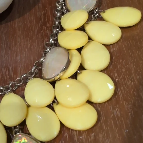 Yellow Teardrop Statement Necklace - Picture 4 of 5